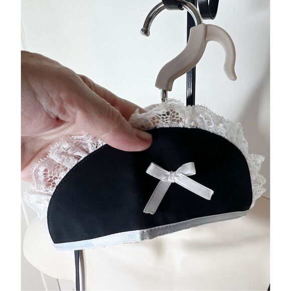 Dreamgirl French Maid Costume Black 3 Piece Sexy Lingerie Medium Nwt - Picture 4 of 6